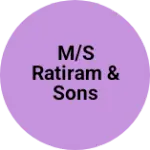 Business logo of M/S Ratiram & Sons