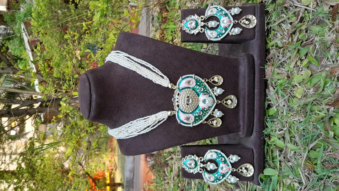 Meenakari Kundan long necklace set uploaded by Sb designs on 3/18/2023