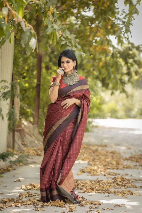 Rich pallu with allover malti chex design saree uploaded by DHANANJAY CREATIONS on 3/18/2023