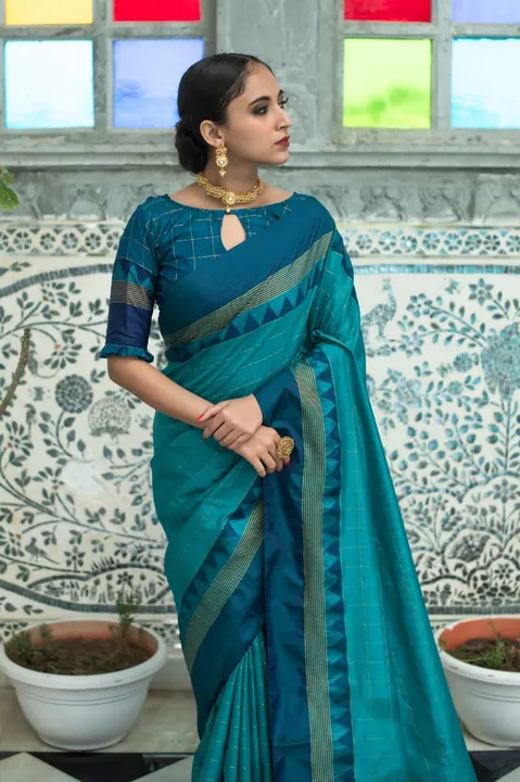 Rich pallu with allover malti chex design saree uploaded by DHANANJAY CREATIONS on 3/18/2023