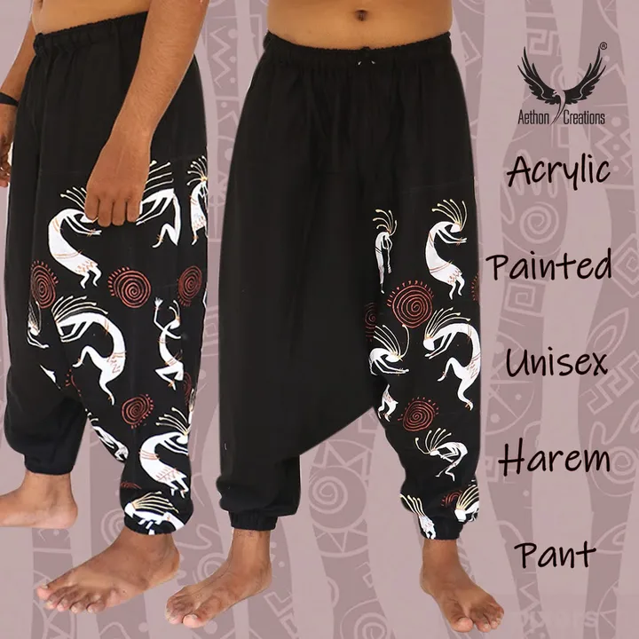 Unisex hand painted harem pants uploaded by Aethon Creations  on 3/18/2023