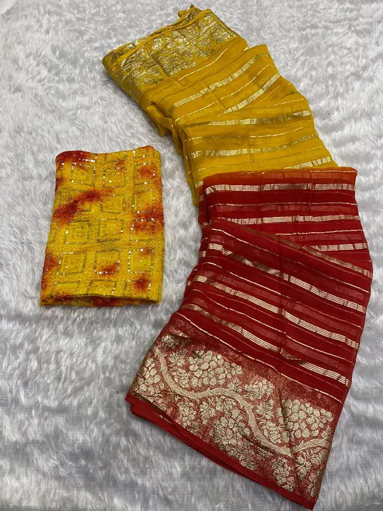 New Arrivals 🥰🥰🥰
Km
Pure viscose georgette saree with zari lines on all over the saree as shown

 uploaded by Divya Fashion on 3/18/2023