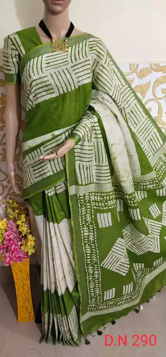 Cotton Salab Sarees With Batique Print.  uploaded by Salman Handloom on 3/18/2023