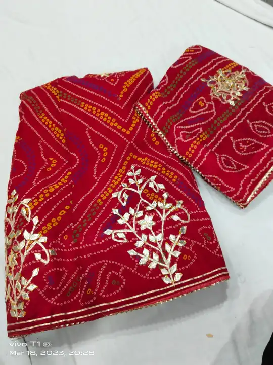 New Launched ,❤️❤️😍
Beautiful heavy Sami   Georgette  fabric contrast colour matching full stich wi uploaded by Gota Patti manufacturing on 3/18/2023