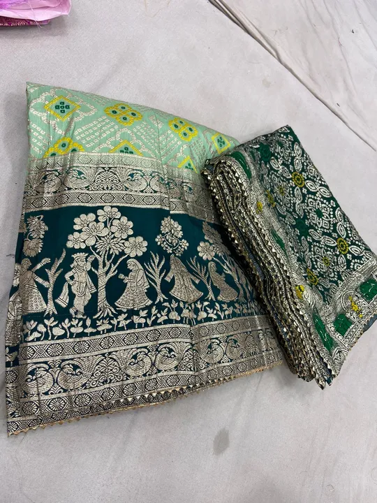 *😀😀Beautiful Lahenghas*😀😀
For This Wedding Season

*Pure  Banarasi Dolo silk langha & jari wark  uploaded by Gota Patti manufacturing on 3/18/2023