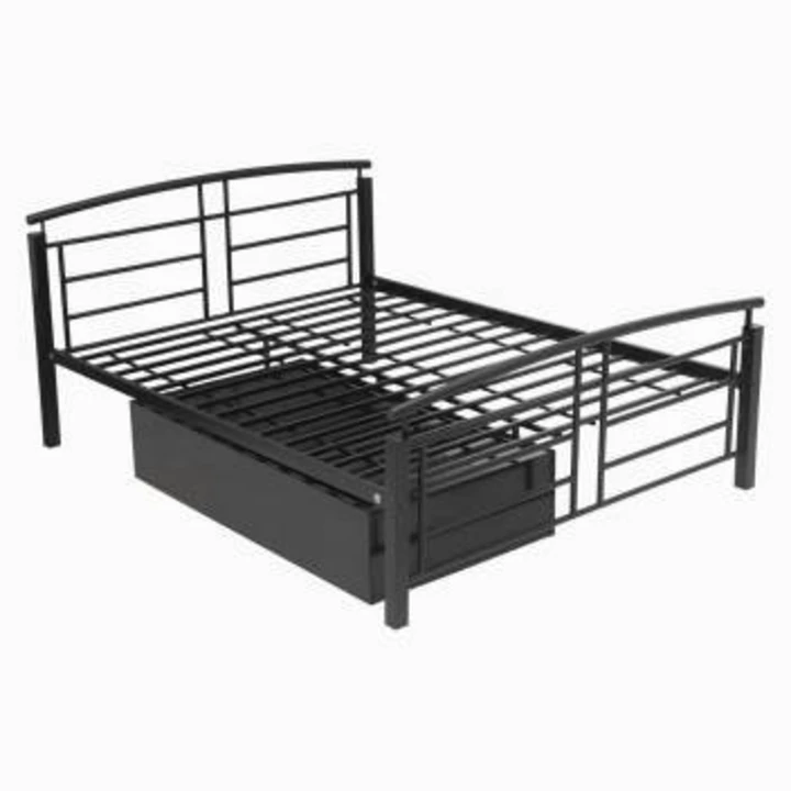 Metal storage bed. 6.6 ft /6 ft uploaded by business on 3/18/2023