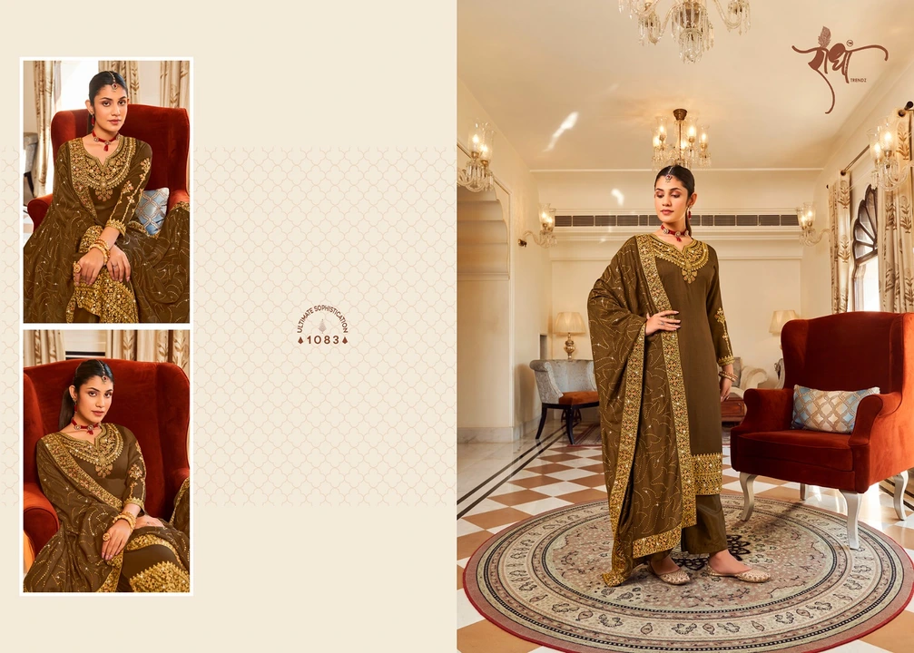 Unstiched desniger suit catalogue  uploaded by Sana collections  on 3/18/2023