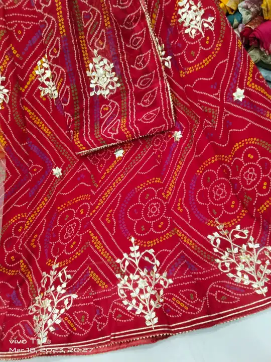 New Launched ,❤️❤️😍
Beautiful heavy Sami   Georgette  fabric contrast colour matching full stich  uploaded by Gotapatti manufacturer on 3/18/2023