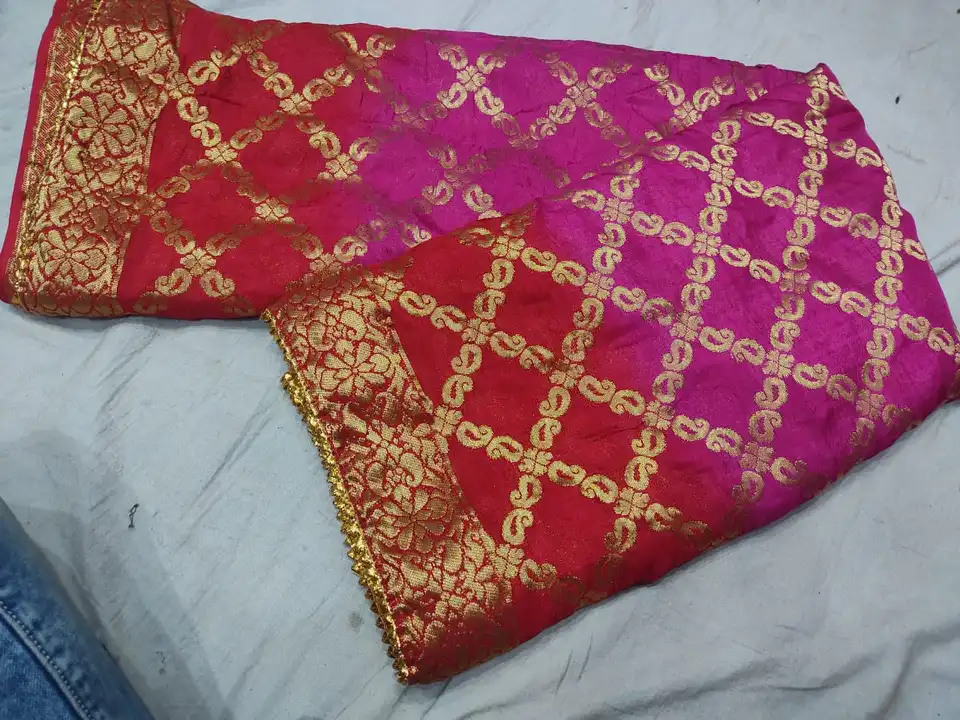 Today sale offar 
New launching special dhamaka 🪅🪅🪅

Fabric Pure silk  jari cheks desing original uploaded by Gotapatti manufacturer on 3/18/2023