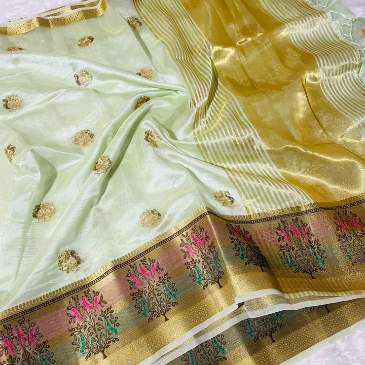 New arrival Shimmer orgenza with embroidery work saree

▶️Fabric Detail uploaded by Maa Arbuda saree on 3/19/2023