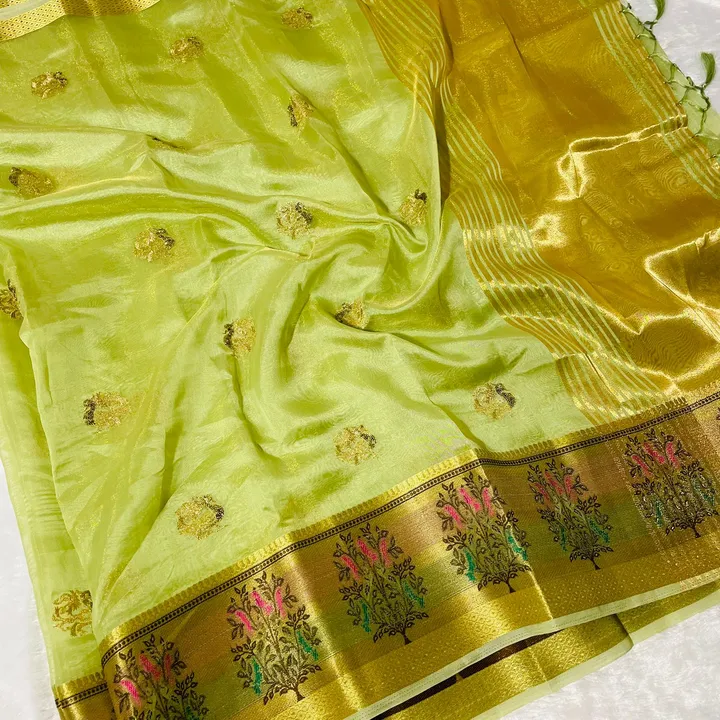 New arrival Shimmer orgenza with embroidery work saree

▶️Fabric Detail uploaded by Maa Arbuda saree on 3/19/2023