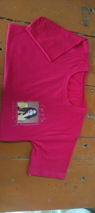 Tshirt with two side logo uploaded by Krishna garments fashions on 3/19/2023