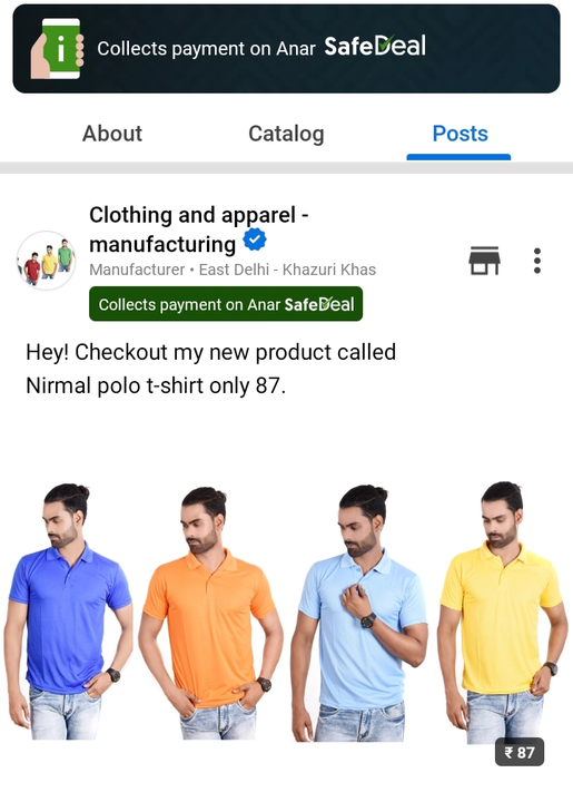 Polo t-shirt  uploaded by Clothing and apparel - manufacturing on 3/19/2023