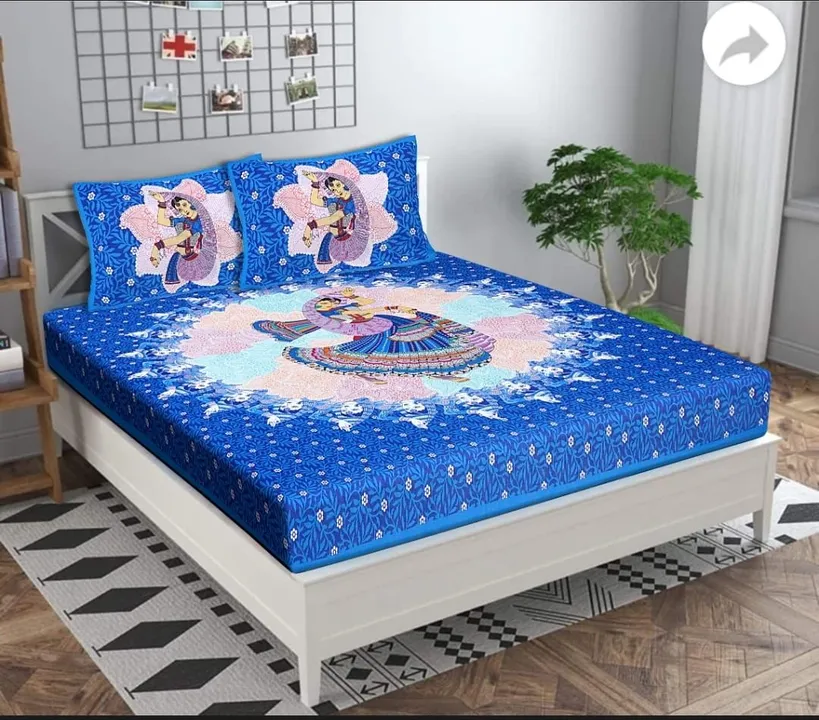 Jaipuri bed sheet 100% cotton  1 bedsheet and 2 pillow cover  uploaded by Jaipur prints  on 3/19/2023