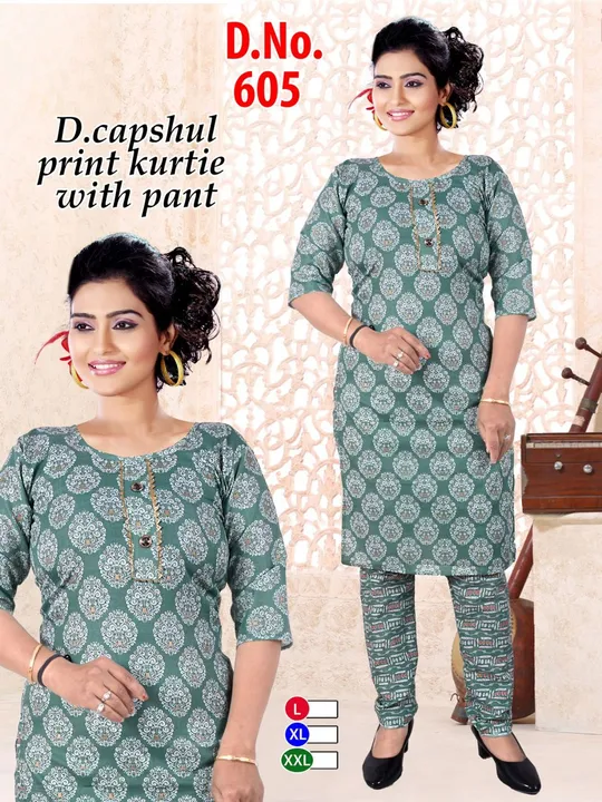 D capsule pant kurti  uploaded by Evergreen on 3/19/2023