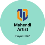 Business logo of Mahendi artist payal shah
