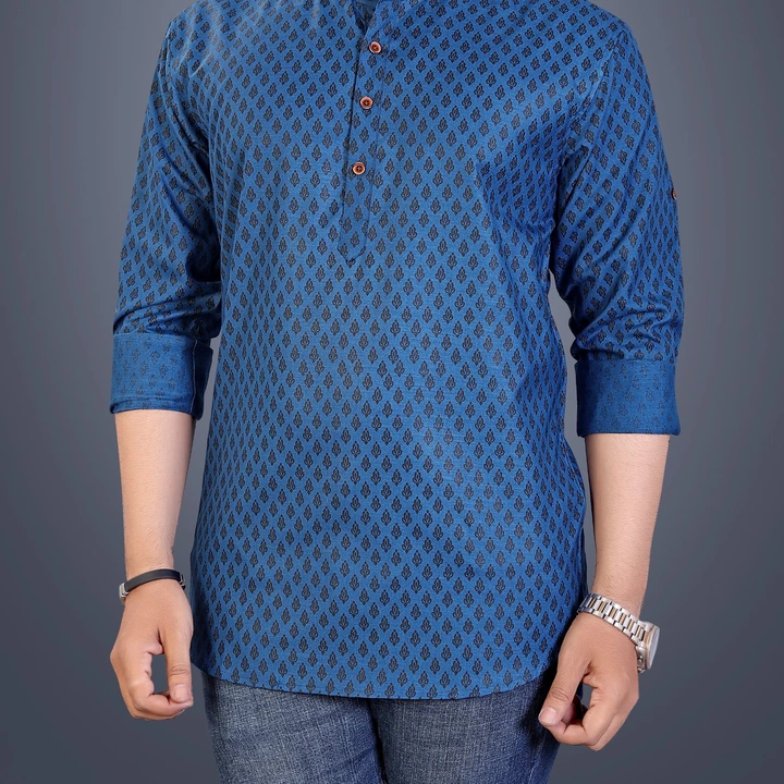 Men's Printed Casual Short Kurtas uploaded by business on 3/19/2023