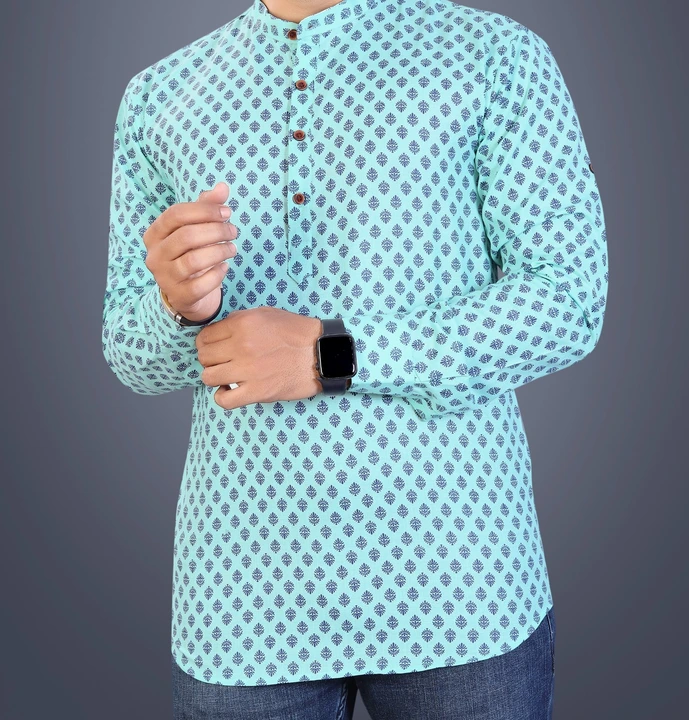 Men's Printed Casual Short Kurtas uploaded by business on 3/19/2023