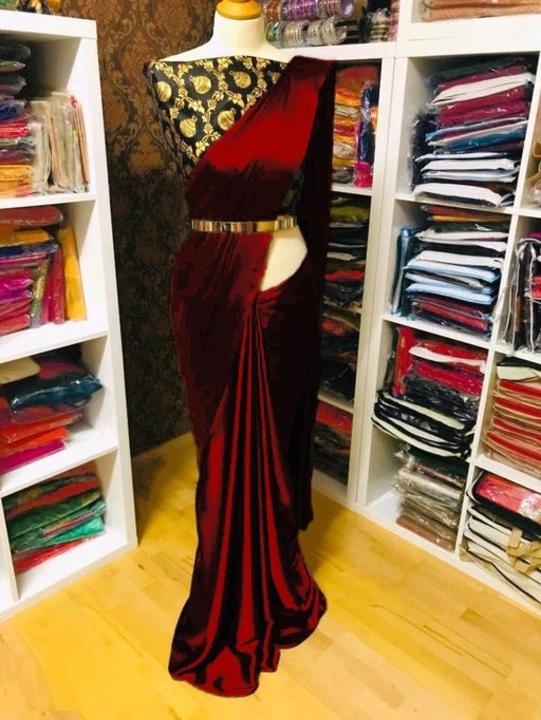 Post image For women special satin plain saree with attractive blouse piece
