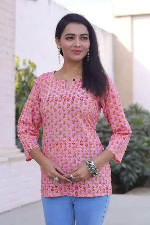 *Exclusive New collection of Bagru hand block printed Cotton Short Tops in  Bagruprint, ,dabuprint, uploaded by Bagru cotton fabric on 3/19/2023