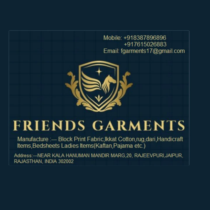 Visiting card store images of FRIENDS GARMENTS
