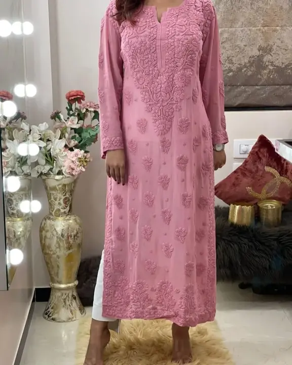 🌟Viscose Chikankari Handwork Kurti 🌟 uploaded by The Lucknoweez 7319858017 on 3/19/2023