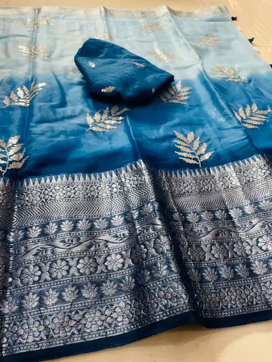 New soft orgenza pending saree uploaded by Fashion designer saree  on 3/19/2023