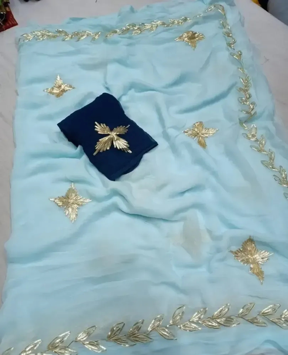 Soft Chiffon Gotta Patti Sarees, Cash On Delivery Available..  uploaded by Zihiki Bazar  on 5/30/2024