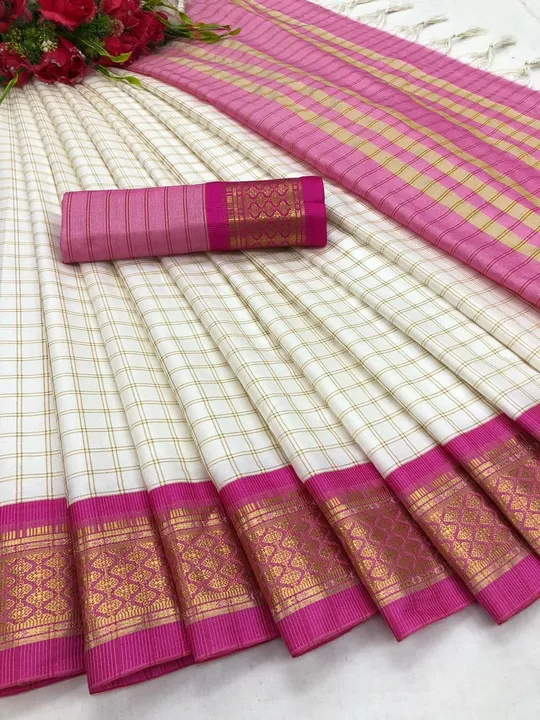 

*Fabric*: HEAVY RICH COTTON SILK DESIGN & JEQUARED WEAVING  RICH HEAVY BORDER WITH JACQURD BLOUSE  uploaded by Maa Arbuda saree on 3/19/2023