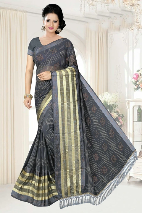 Premium quality swarovski saree. Fabric ki puri guarantee hogi uploaded by Reena Textile on 3/19/2023