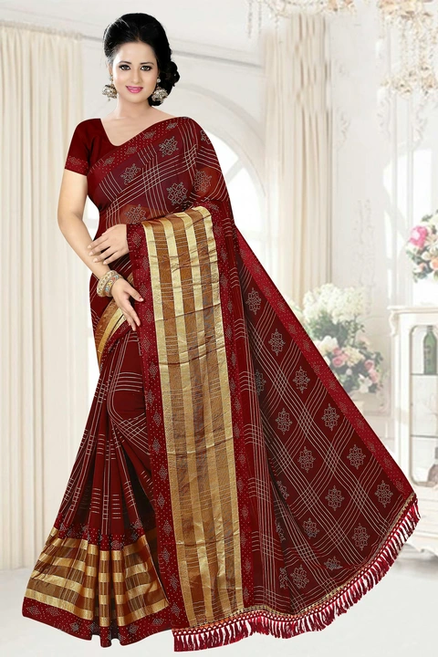 Premium quality swarovski saree. Fabric ki puri guarantee hogi uploaded by Reena Textile on 3/19/2023