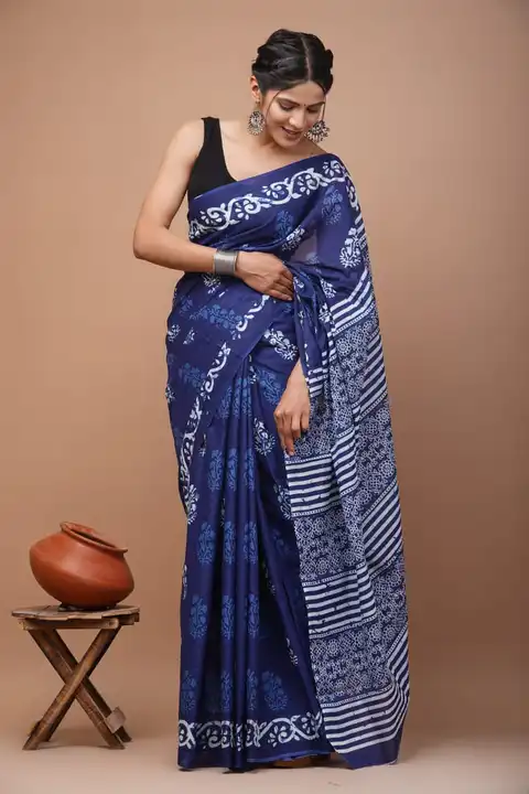 *💫 Cotton mulmul saree collection 💫*
👉Bagru Block Print Cotton mulmul sarees with blouse 

👉All  uploaded by Khushi hand print on 3/19/2023