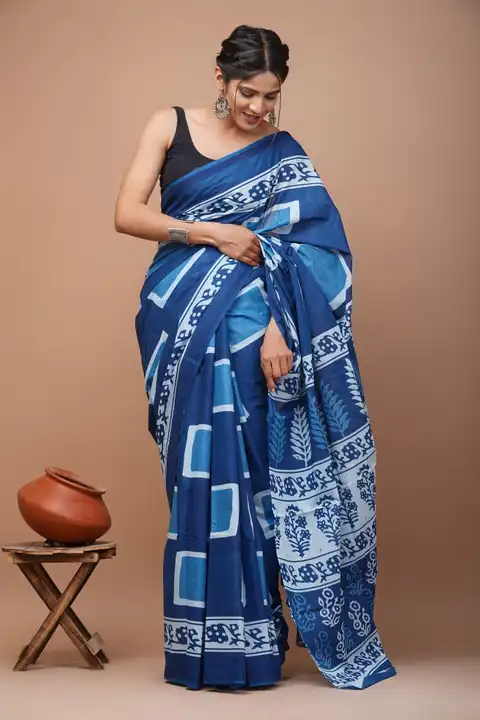 *💫 Cotton mulmul saree collection 💫*
👉Bagru Block Print Cotton mulmul sarees with blouse 

👉All  uploaded by Khushi hand print on 3/19/2023