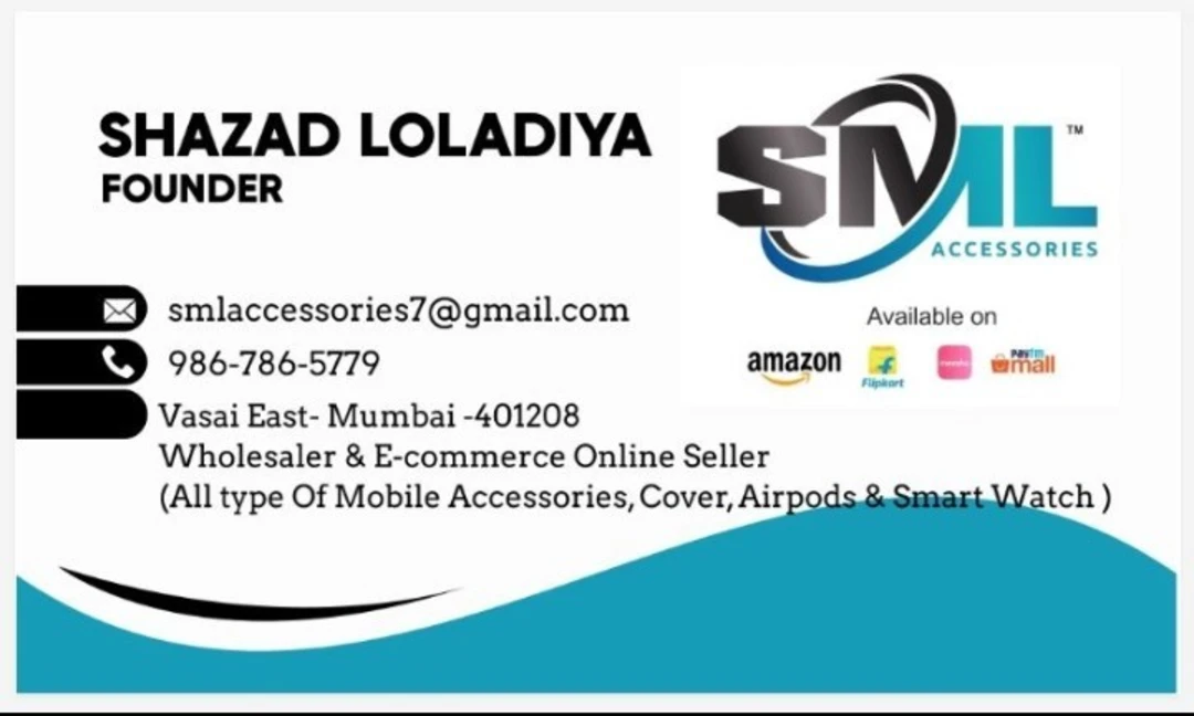 Visiting card store images of SML Accessories
