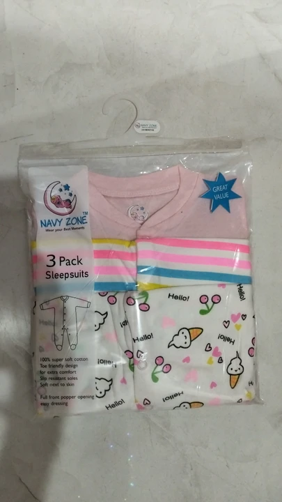 Baby Full sleeve Romper pack of 3  uploaded by Namdev Trade Links on 3/19/2023