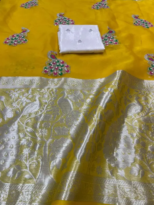 Organza saree  uploaded by SAURYA LIFE STYLE on 3/19/2023