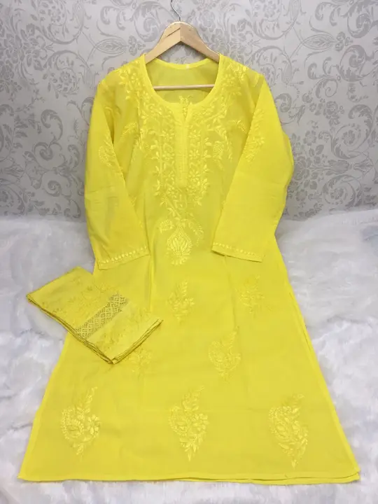 Mulmul cotton kurtis with pants (FCS(13/3) uploaded by Sayyeda collection on 5/12/2024
