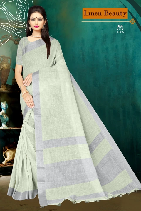 Pure heavy linen saree uploaded by N K SAREES  on 3/19/2023