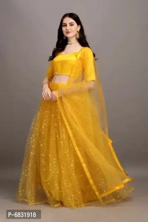 Elegant Net Lehenga Choli With Dupatta Set For Women uploaded by Shreeji New Fashion on 3/19/2023