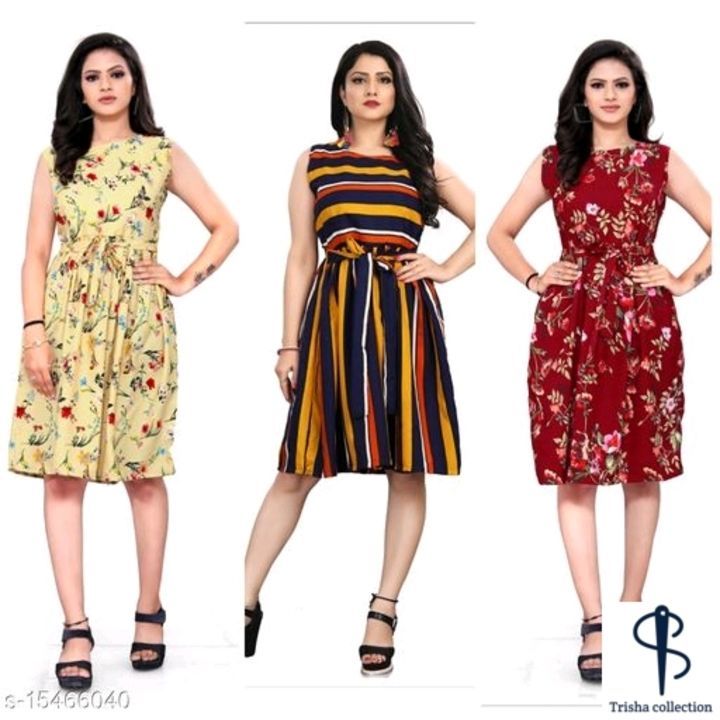 Crepe frock combo pack of 3 uploaded by business on 2/27/2021