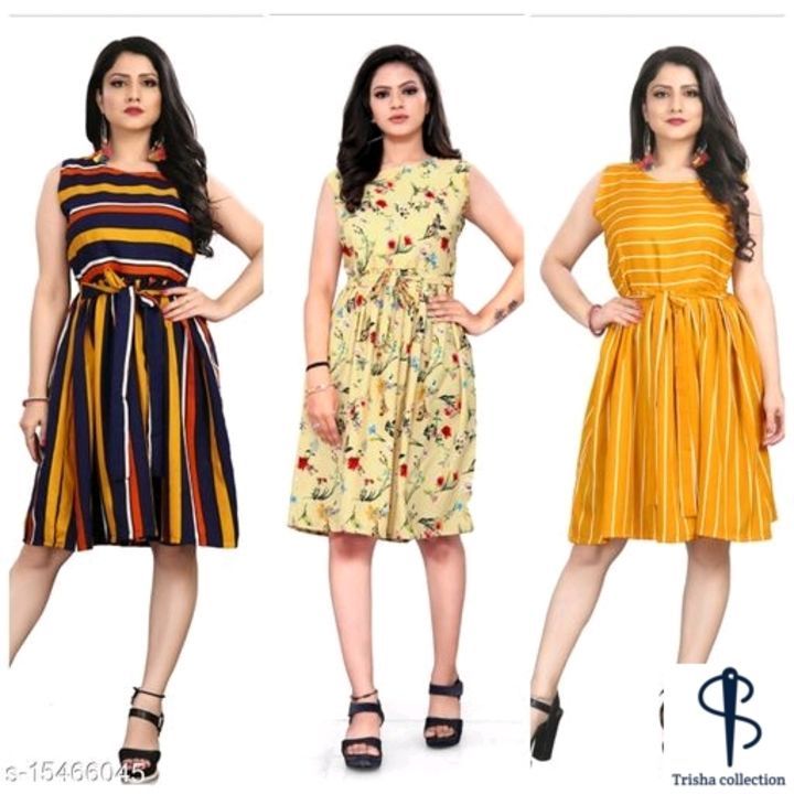 Crepe frock combo pack of 3 uploaded by business on 2/27/2021
