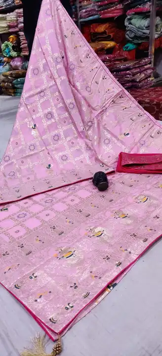 🥳pure Russian silk
 🥳GHATCHOLA 🥳 saree with beautiful zari waiving saree
🎉 nice colours and top  uploaded by Gotapatti manufacturer on 3/19/2023