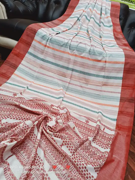 *Sharee mane - vujori khadi .* 
*Material- pure masrize by masrize*...... *With bp ।*
Bd
*Price 1700 uploaded by Taha fashion from surat on 3/20/2023