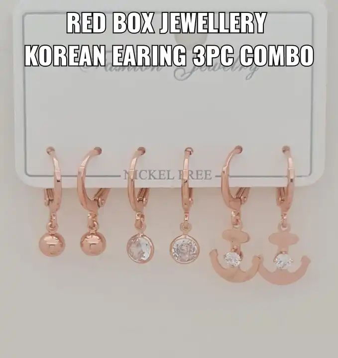 *🌹RED BOX JEWELLERY*
*🌹KOREAN EARING 3PC COMBO*
*🌹200+&* uploaded by Taha fashion from surat on 3/20/2023