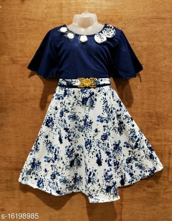 Post image Catalog Name:*Tinkle Stylus Girls Frocks &amp; Dresses*
Fabric: Crepe
Multipack: Variable (Product Dependent)
Sizes: