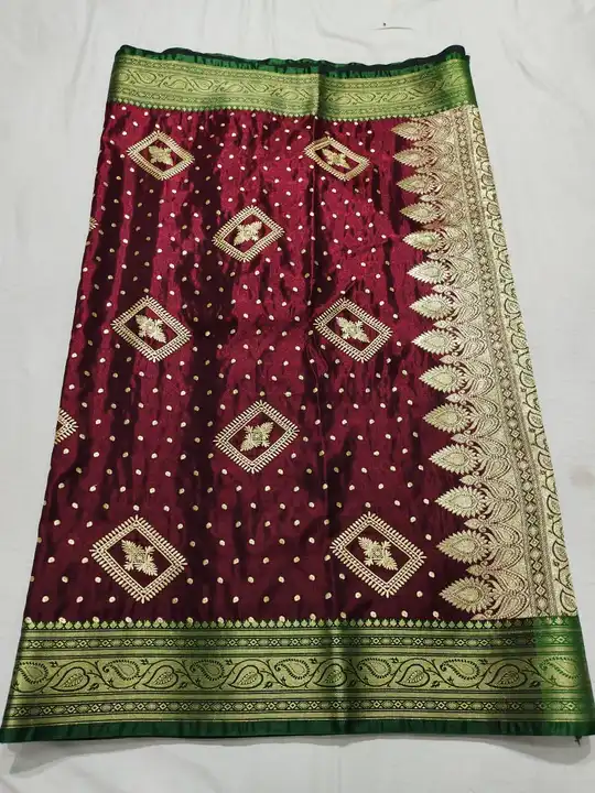 Satin embroidery saree  uploaded by Attire point on 3/20/2023