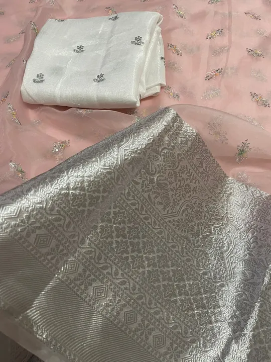 Fabric:- Kanchipuram Organza With Embroidery multi thread worked

With satin worked blouse

Rate :-  uploaded by Fashion designer saree  on 3/20/2023