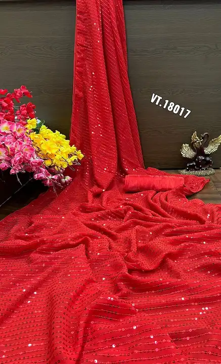 A huge color range in superhit 5MM Beautiful sequence saree collection 

*👇 PRODUCT DETAILS 👇*

*V uploaded by Vishal trendz 1011 avadh textile market on 3/20/2023