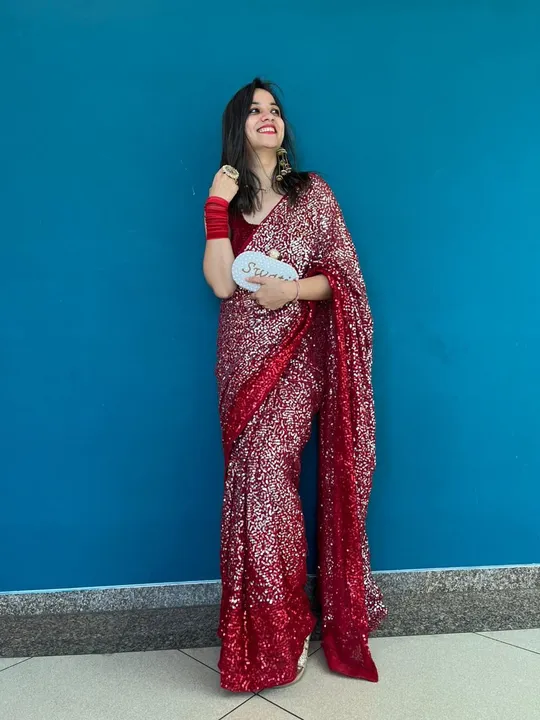 🔊Added some new beautiful color in Exclusive premium range of Bollywood sequence saree collection 
 uploaded by Vishal trendz 1011 avadh textile market on 3/20/2023