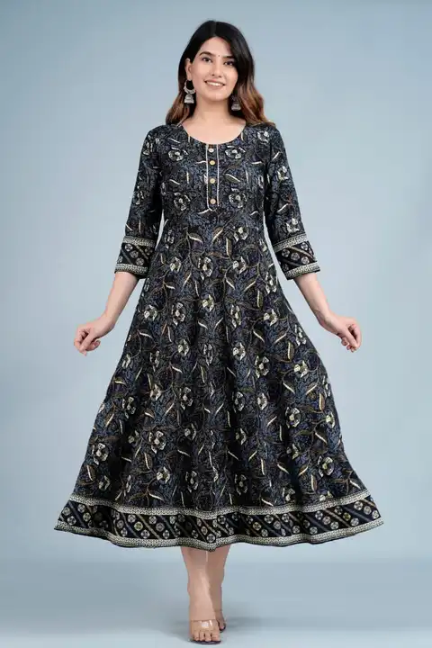 Post image Hey! Checkout my new product called
Women's Printed Full Long Gown Dress Kurti for Casual for Women and Girls - Black.
